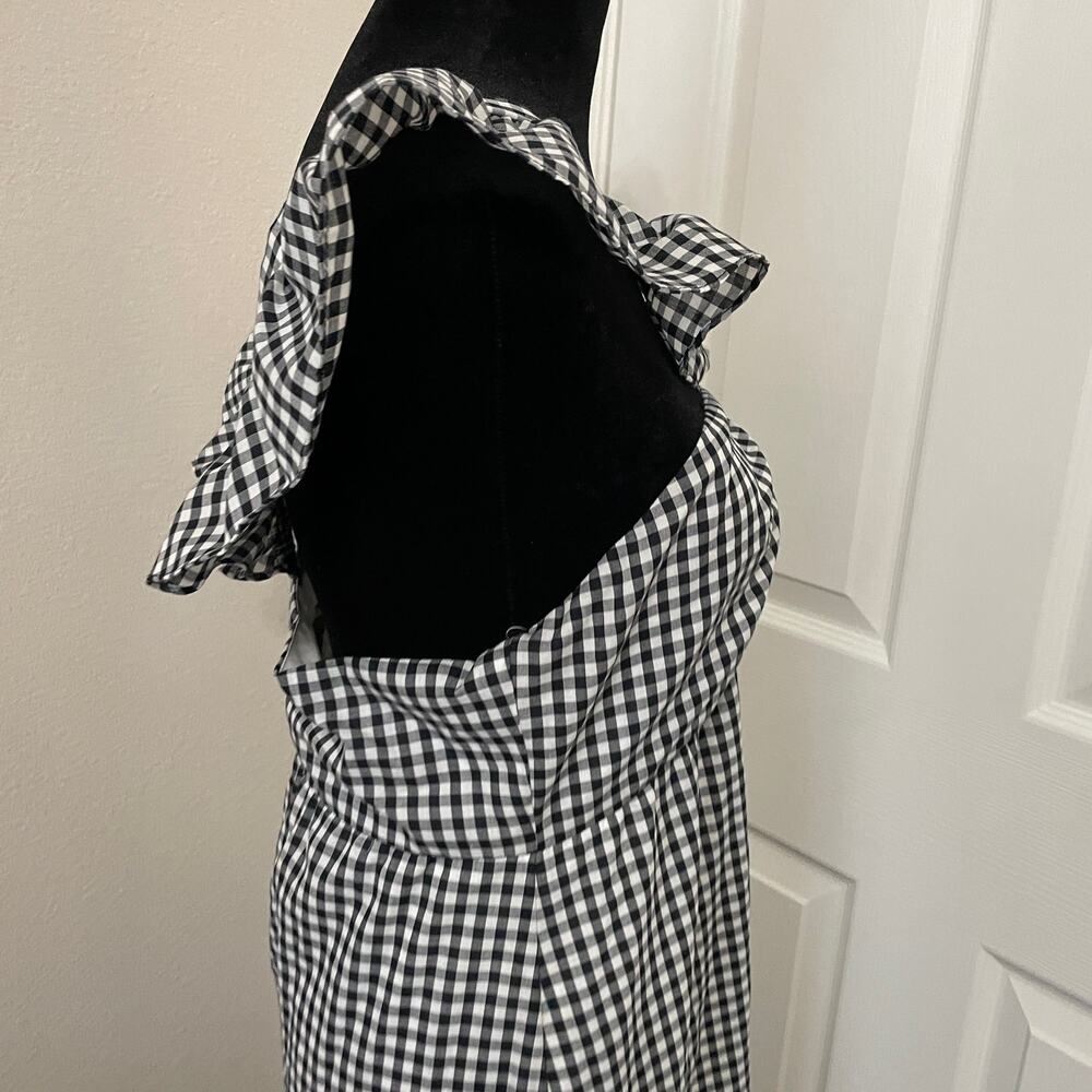 WAYF Black & White Check Maxi Dress with Ruffles - Picture 5 of 15